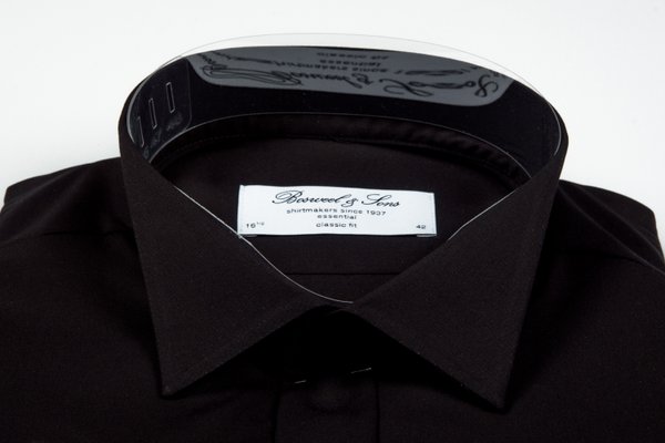 Smokinghemd Smoking Hemd Anzug Bosweel Kläppchenkragen schwarz