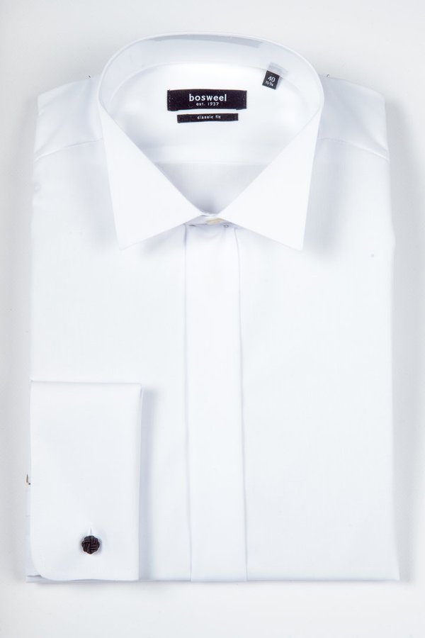 Smokinghemd Smoking Hemd Anzug Bosweel weiss Kläppchenkragen